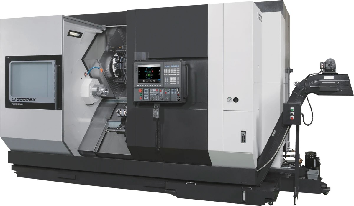 CNC machining with twin spindle